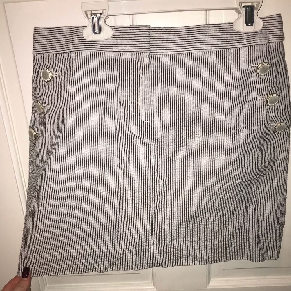 J. Crew nautical pinstripe skirt